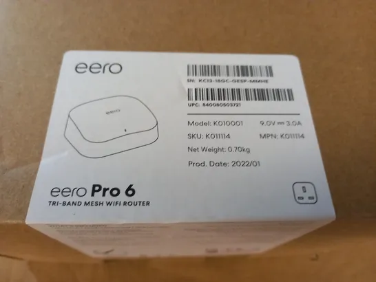 BOXED EERO PRO 6 TRI-BAND MESH WIFI ROUTER