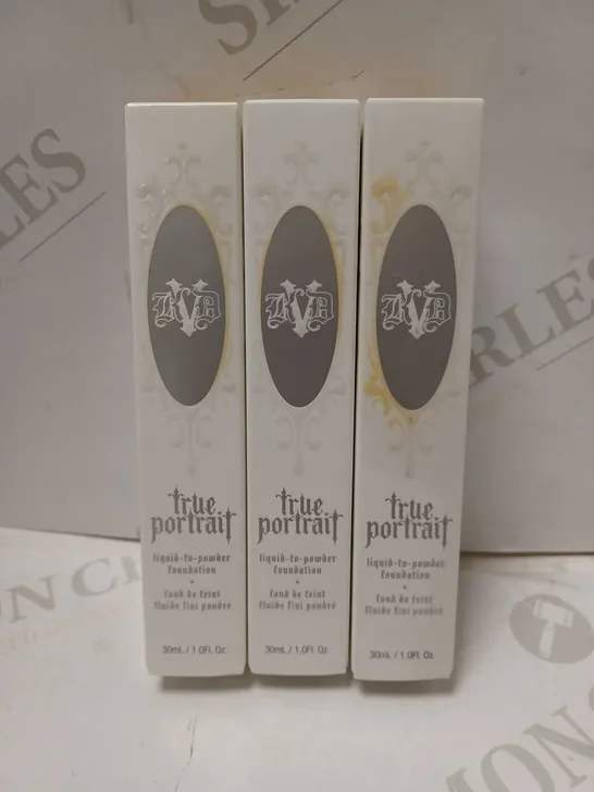 LOT OF 6 X 30ML KVD VEGAN BEAUTY TRUE PORTRAIT FOUNDATION - LIGHT 021 