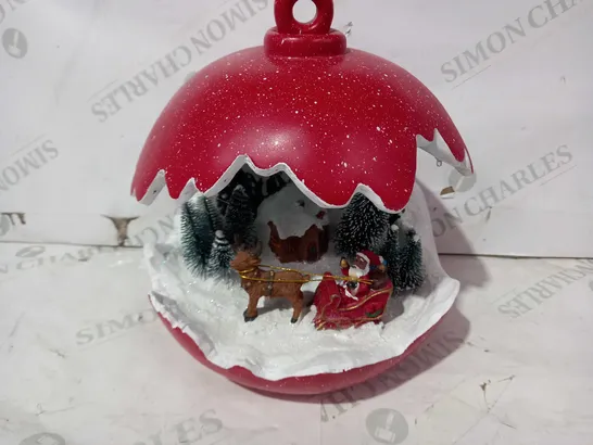 SANTAS EXPRESS PRE-LIT SPHERE WITH CHRISTMAS CHARACTER SCENE