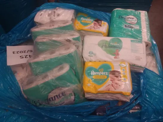 PALLET OF ASSORTED PACKS OF TOILET ROLLS & NAPPIES 