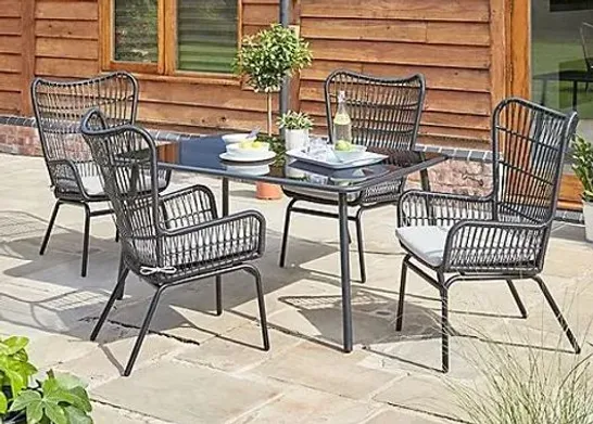 BRAND NEW BOXED ARIZONA BLACK 5 PIECE DINING SET(2 BOXES) RRP £549