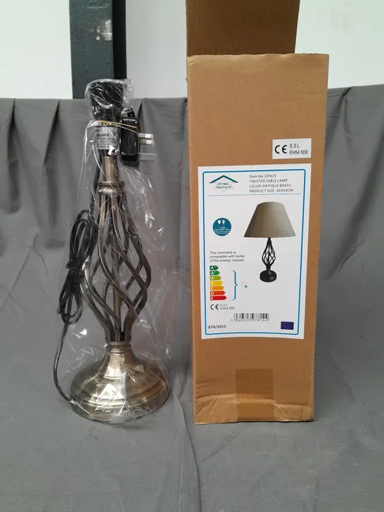 BOXED OPTIMAL PRODUCTS TWISTED TABLE LAMP 