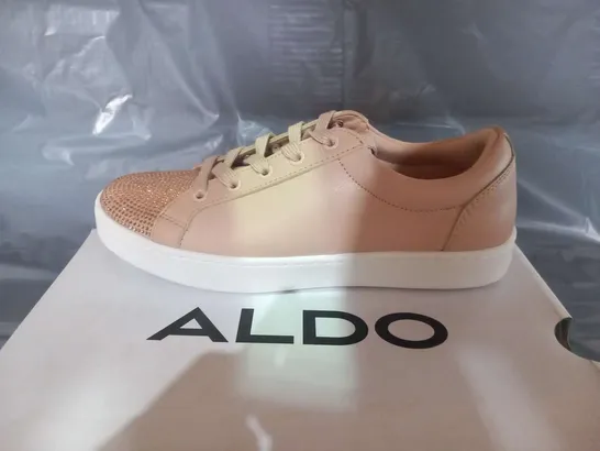 BOXED ALDO BRERIRIA PALE PINK SYNTHETIC SNEAKERS SIZE 3