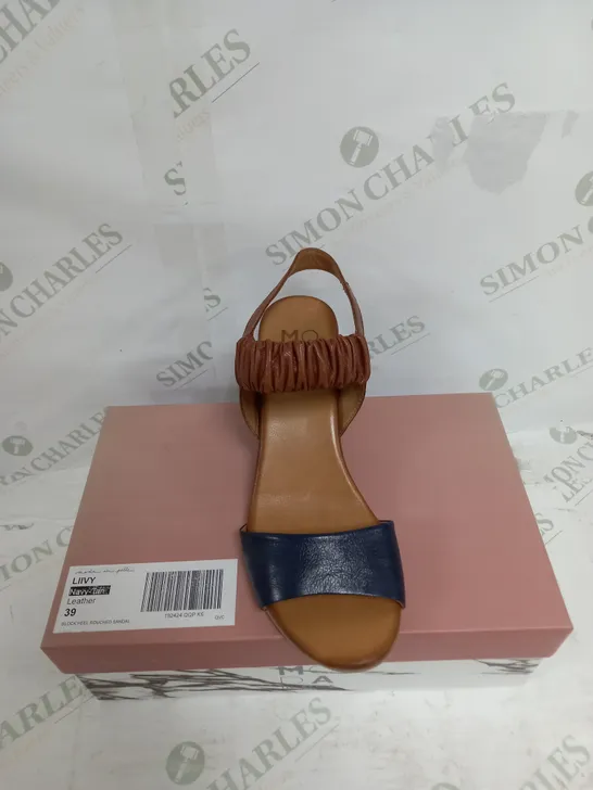 BOXED MODA IN PELLE LIIVY NAVY-TAN LEATHER SIZE 6