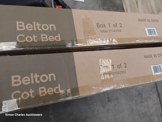 TWO BOX 1 OF 2 OBABY BELTON COT BED WHITE