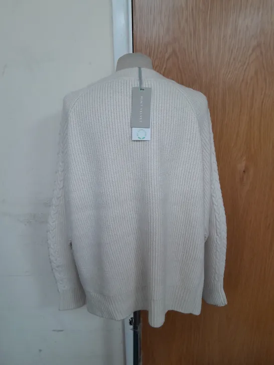 MINT VELVET CABLE SLEEVE KNIT JUMPER IN STONE SIZE XL RRP £99