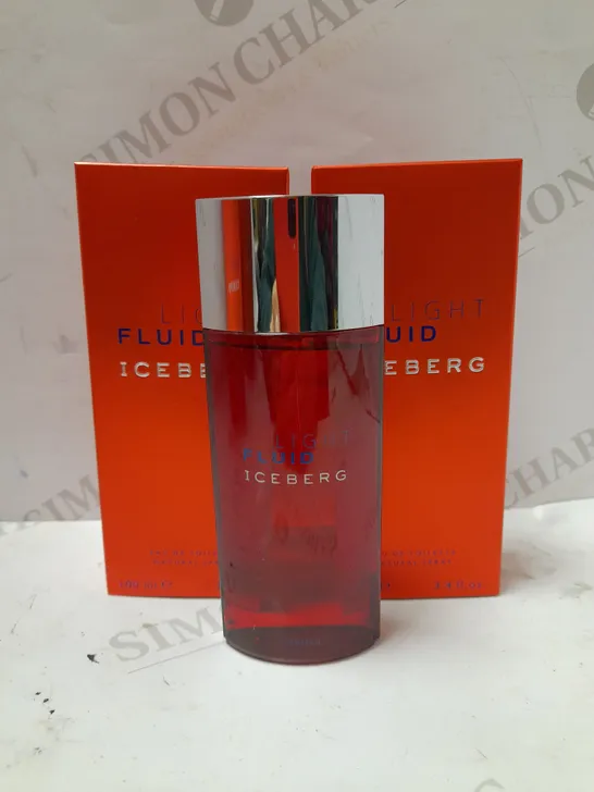 LOT OF 2 X 100ML ICEBERG LIGHT FLUID WOMEN EAU DE TOILETTE 