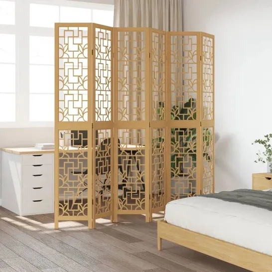 BOXED CHARMEKA 215CM W 6-PANEL SOLID WOOD ROOM DIVIDER (1 BOX)