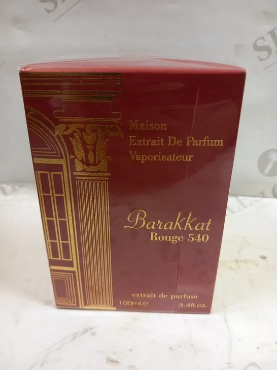 BOXED AND SEALED MAISON EXTRAIT DE PARFUM BARAKKAT ROUGE 540 EXTRAIT DE PARFUM 100ML