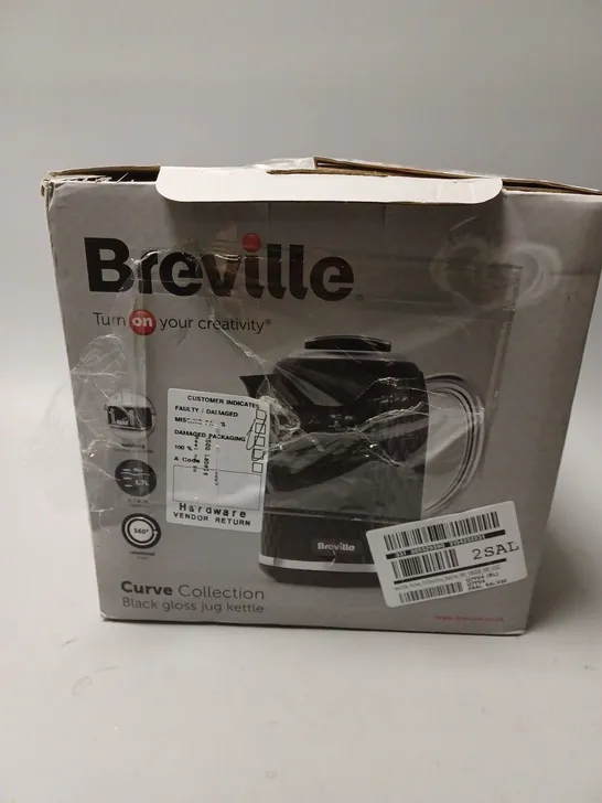 BOXED BREVILLE CURVE COLLECTION KETTLE IN BLACK RRP £39