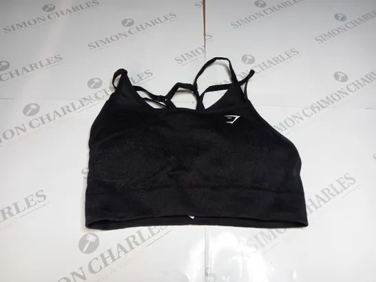 GYMSHARK BLACK SPORTS BRA TRAINING TOP - SIZE UNSPECIFIED