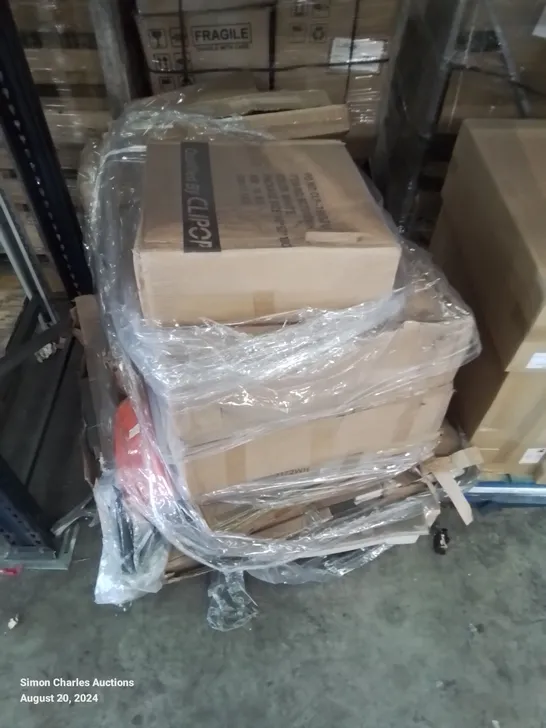 PALLET CONTAINING VARIOUS FURNITURE PARTS AND HOUSEHOLD ITEMS