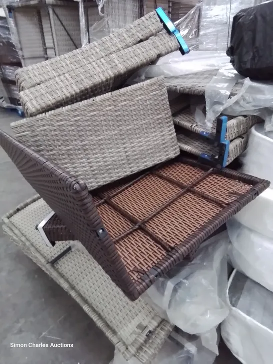 PALLET OF ASSORTED RATTAN GARDEN FURNITURE PARTS 