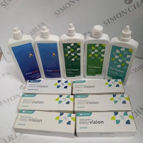 BOXED LOT TO CONTAIN APPROX. 30 X ASSORTED VISION CARE PRODUCTS. INCLUDES PACKS OF CONTACT LENSES & CONTACT LENSE CLEANING SOLUTION. BRANDS VARY