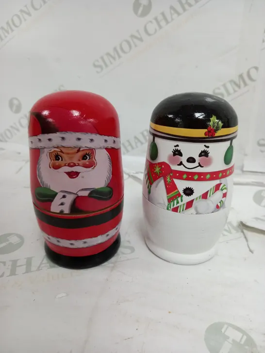 BOXED MR CHRISTMAS SET OF 2 NESTING DOLLS