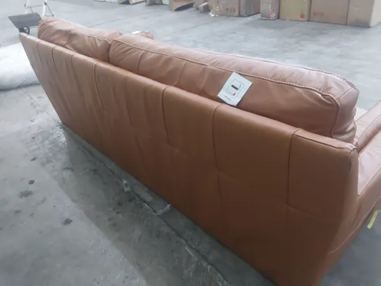 DESIGNER FOUR SEATER SOFA TAN LEATHER 