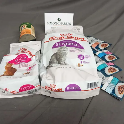 SIX ITEMS OF ASSORTED PET FOOD PRODUCTS TO INCLUDE; PURINA GOURMET, ROYAL CANIN AND JAMES WELLBELOVED