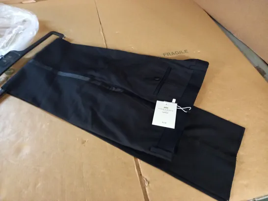 HAWES & CURTIS SARTORIAL SLIM BLACK TROUSERS - 34R