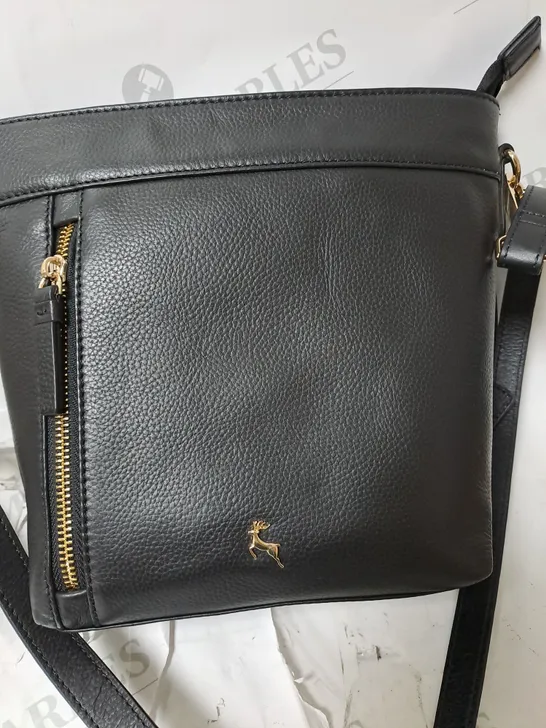 ASH WOOD LEATHER CROSSBODY BAG IN BLACK