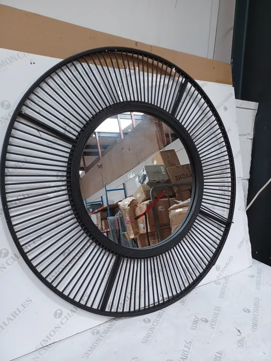 KELLY HOPPEN BAMBOO CIRCULAR MIRROR, BLACK [COLLECTION ONLY]