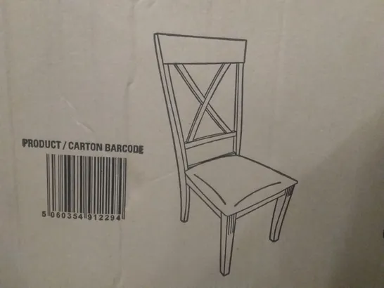 BOXED DAVENPORT DINING CHAIR WHITE/IVORY X2