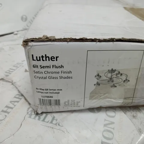 LUTHER 6LT SEMI FLUSH SATIN CHROME FINISH 