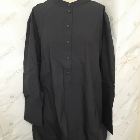 COS PLEATED DETAIL SHIRT MINIDRESS IN BLACK SIZE 14