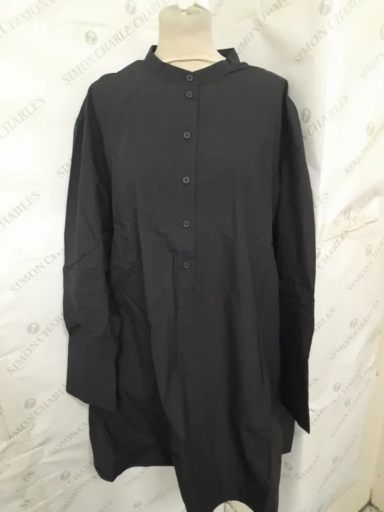 COS PLEATED DETAIL SHIRT MINIDRESS IN BLACK SIZE 14