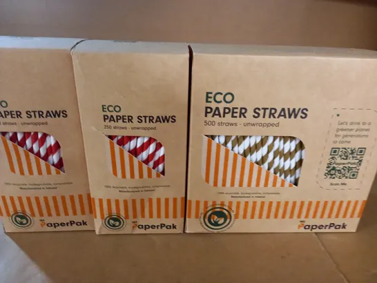 LOT OF PAPERPAK ECO PAPER STRAWS - 2 DESIGNS