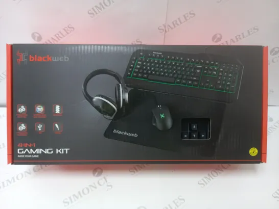 BLACKWEB 4 IN 1 GAMING KIT INCLUDING KEYBOARD, MOUSE AND HEADSET