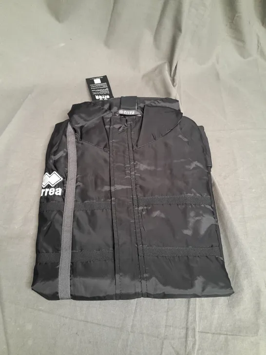 ERREA FULL ZIP RAINCOAT IN BLACK SIZE XL