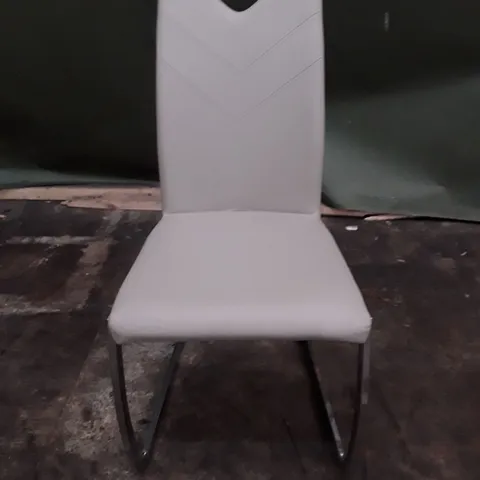 GREY LEATHER DINING CHAIR