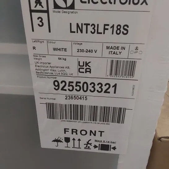 ELECTROLUX SERIES 60 INTEGRATED FRIDGE FREEZER WHITE MODEL LNT3LF18S RRP £675