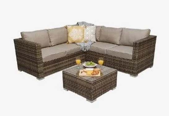 BRAND NEW BOXED GEORGIA CORNER SOFA SET MIXED BROWN RRP £1050