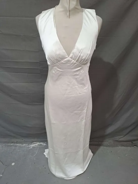 ABERCROMBIE & FITCH COWL BACK SATIN DRESS IN IVORY SIZE SMALL P