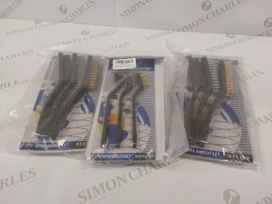 6 BRAND NEW 3PC WIRE BRUSH SETS 