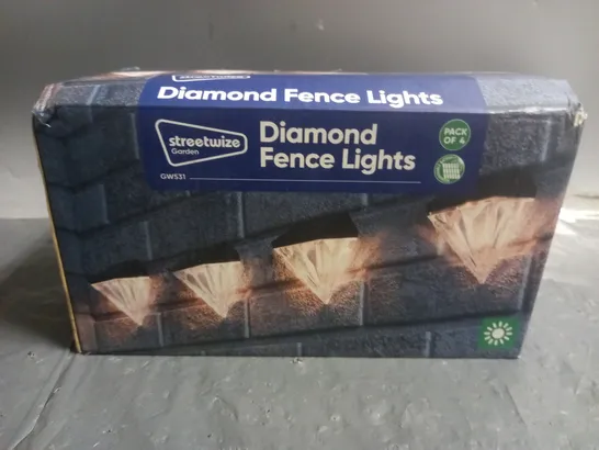 BOXED STREETWISE PACK OF 4 DIAMOND FENCE LIGHTS