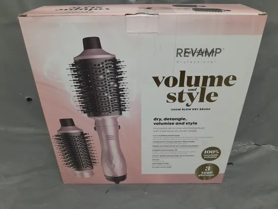 BOXED REVAMP PROFESSIONAL VOLUME AND STYLE 1200W BLOW DRY BRUSH 