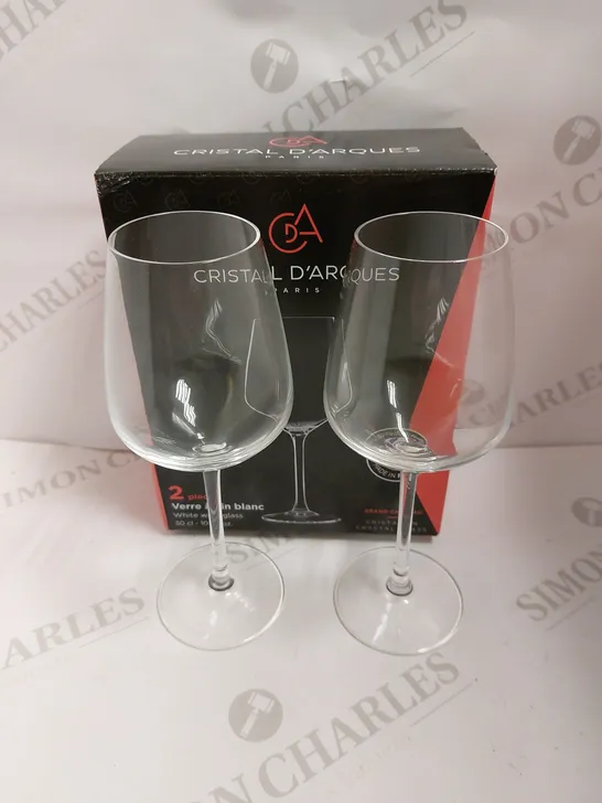 CRISTAL D'ARQUES 2 PIECE WHITE WINE GLASS