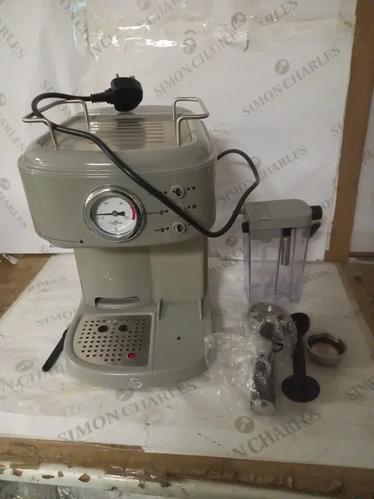 SWAN RETRO GREY ESPRESSO COFFEE MACHINE