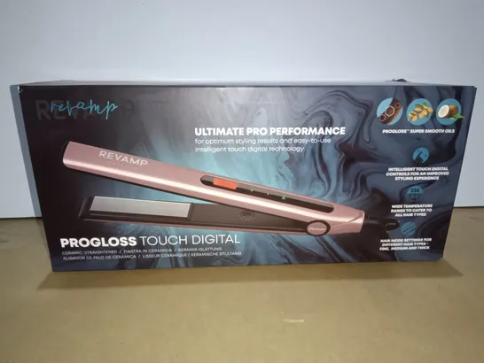 BOXED REVAMP PROGLOSS TOUCH DIGITAL CERAMIC STRAIGHTENER 