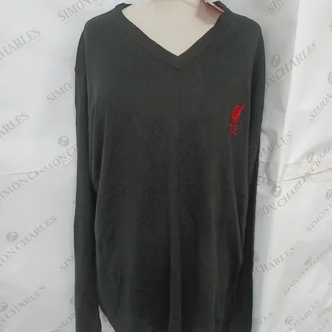 LIVERPOOL FC V NECK JUMPER IN BLACK SIZE XXL