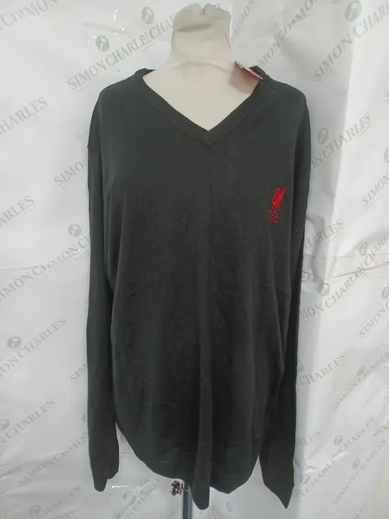 LIVERPOOL FC V NECK JUMPER IN BLACK SIZE XXL