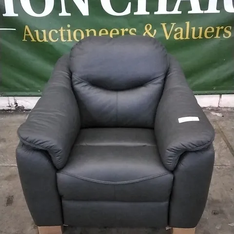 QUALITY BRITISH DESIGNED & MANUFACTURED G PLAN JACKSON ARMCHAIR CAMBRIDGE PETROL BLUE LEATHER