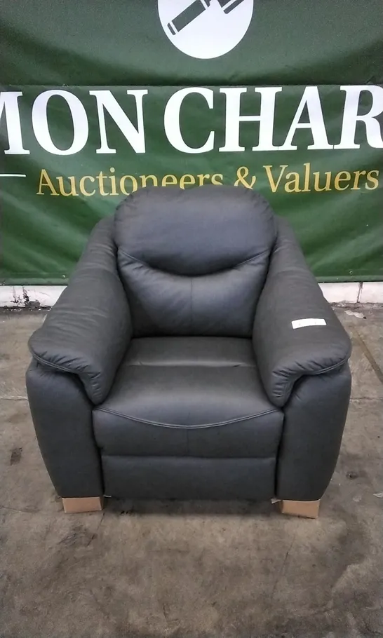 QUALITY BRITISH DESIGNED & MANUFACTURED G PLAN JACKSON ARMCHAIR CAMBRIDGE PETROL BLUE LEATHER