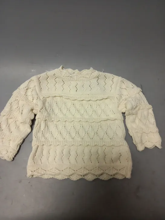 ZARA KNITTED CREAM JUMPER - UK 9-12 YEARS