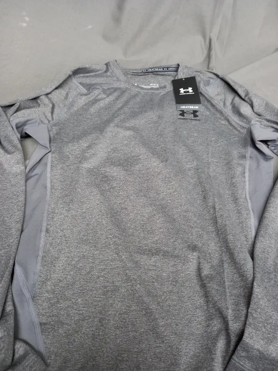 UNDER ARMOUR HEATGEAR LIGHT GREY T-SHIRT - LARGE