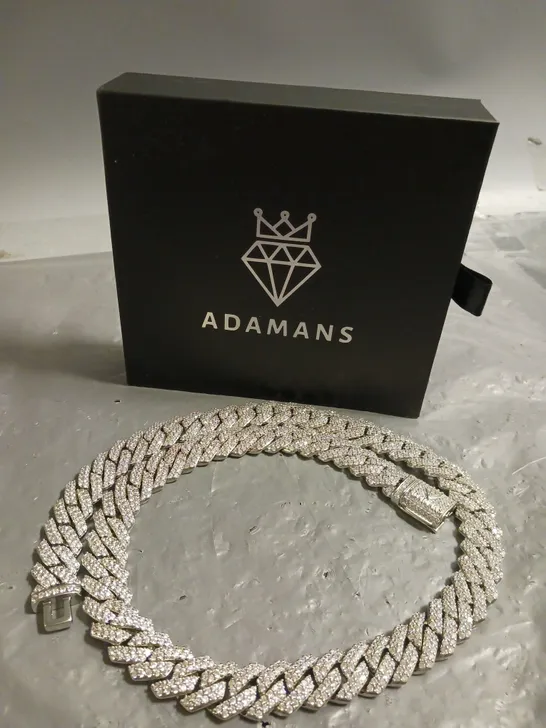 BOXED 14MM MONACO CHAIN - WHITE GOLD