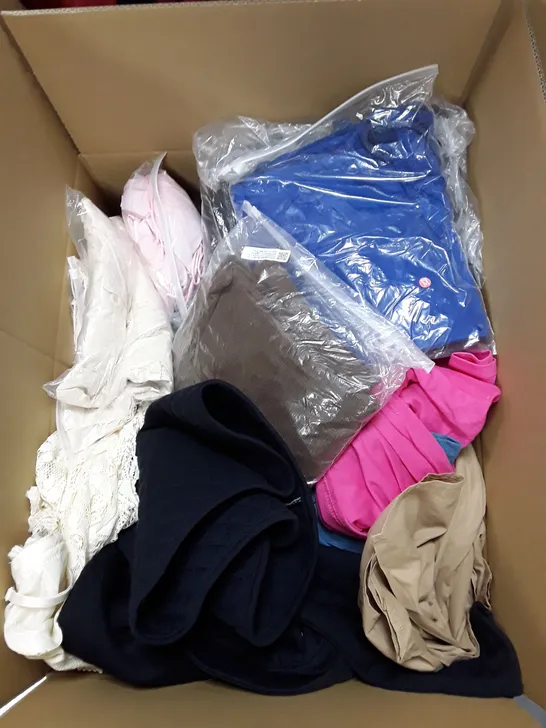 LARGE BOX OF ASSORTED CLOTHING TO INCLUDE H&M, ASOS AND M&S