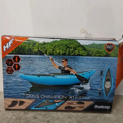 BOXED HYDRO-FORCE COVE CHAMPION 1 PERSON INFLATABLE KAYAK (1 BOX)